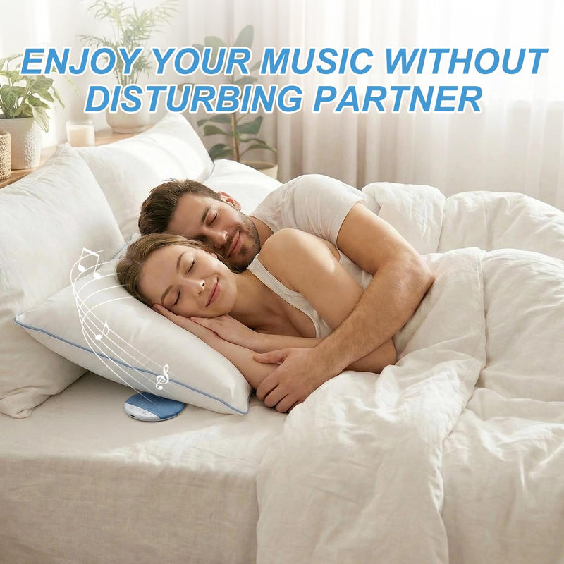 2026 Mini Bluetooth Pillow Speaker for Sleeping, Under Pillow Speaker with Built-in White Noise & Pink Noise Sound Machine, 48H Playtime, 3 Timers, Stereo Bass Private Sleep Audio (Blue) blue