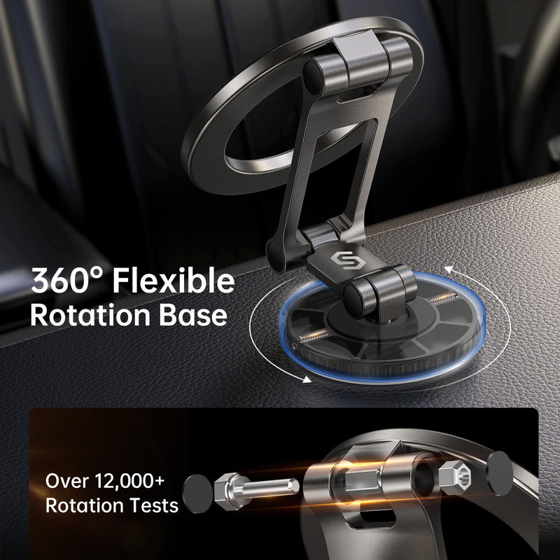 SYNCWIRE MagSafe Car Mount Bundle - 360° Rotating Magnetic Phone Holder for Car Dashboard & Tesla Screen, Strong Magnets Compatible with iPhone 16 15 14 13 Pro Max & Samsung