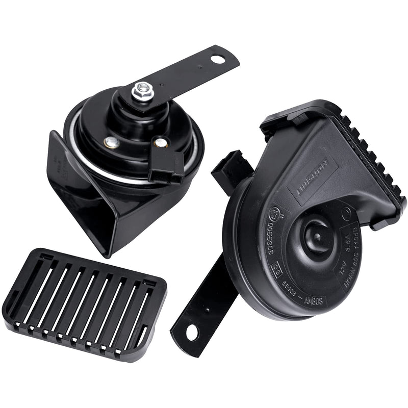 Car Horn for Toyota with 1 to 2 Plug Compatible with Toyota, 12V Waterproof Dual-Tone Electric Snail Horn Train Horns Kit for Car Black with harness plug for toyota 12V Replacement for Toyota