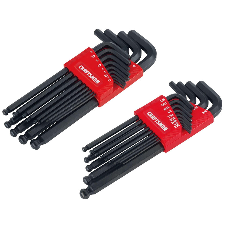 CRAFTSMAN Ball End Hex Key Set, SAE/MM, 26 Piece (CMHT26009) SAE/MM, 26 Piece Set