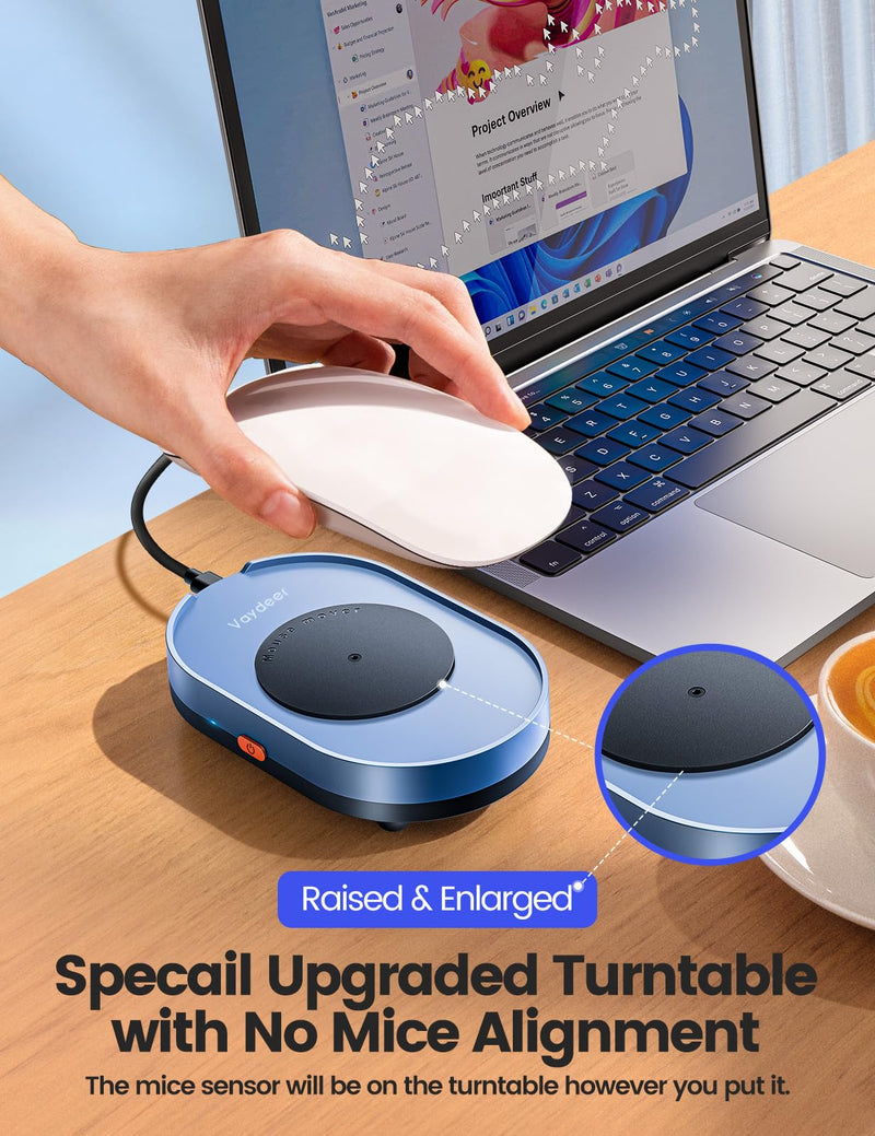 Vaydeer Undetectable Mouse Mover M4 ＆ Metal Mini Mouse Jiggler, T3s Mouse Mover, Noiseless, Simulates Realistic Mouse Movement, Driver-Free,Keeps PC Active