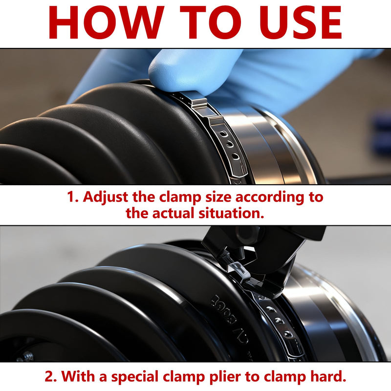 CV Boot Clamp Plier with 10PCS 304 Stainless Steel Crimp Bands, 5PCS Small and 5PCS Large Universal Adjustable Drive Shaft Drive Shaft Joint Boot Crimp Clamps for Most Cars Plier + 10pcs Clamps
