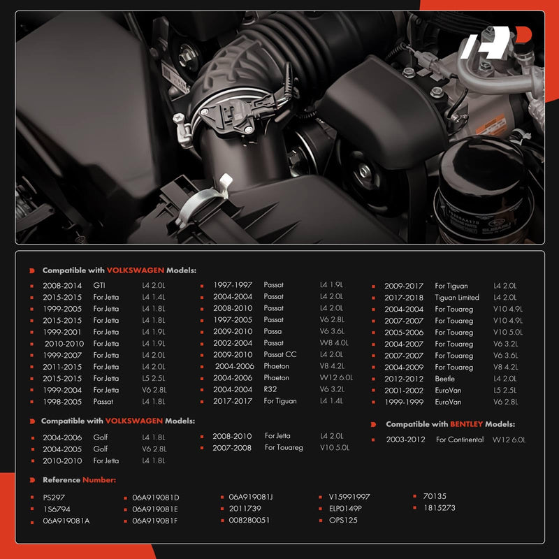 A-Premium Oil Pressure Sensor Compatible with Volkswagen VW Jetta, Passat, Golf, Tiguan, Beetle, CC, Touareg, Eos, EuroVan & Audi A3, A4, A6, A8, Q3, RS4, RS6, S4, S6, S8, TT Quattro & Bentley