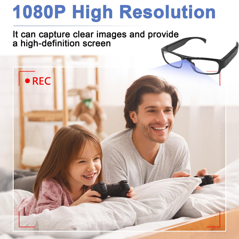 Glasses Camera Wearable Outdoor Sport Action Camera Glasses Video Glasses 1080P HD Recording Motorcycle Riding Portable Smart Glasses for Cycling, Training, Driving, Hiking, Hunting, Fishing