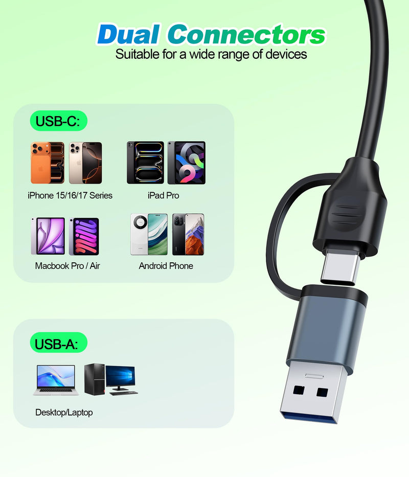 SD and CFexpress Type A Card Reader - 900MB/s Read & 800MB/s Write, USB-C 3.2 Gen 2 10Gbps High-Speed Card Reader, Aluminum Alloy & Dual USB-A & USB-C Ports for iPhone, Android, iPad, Laptop & PC