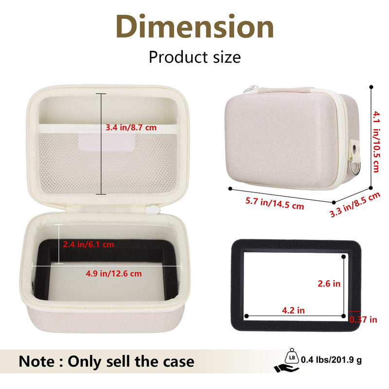 XANAD Hard Case for Sony ZV-E10,ZV-1F/Canon PowerShot G7X Mark III II,Cream | Travel Cases for Sony RX100 VII VI V IV III II/KODAK PIXPRO WPZ2,C1 4K Digital Camera,Small Compact Bag with Shoulder Strap Cream