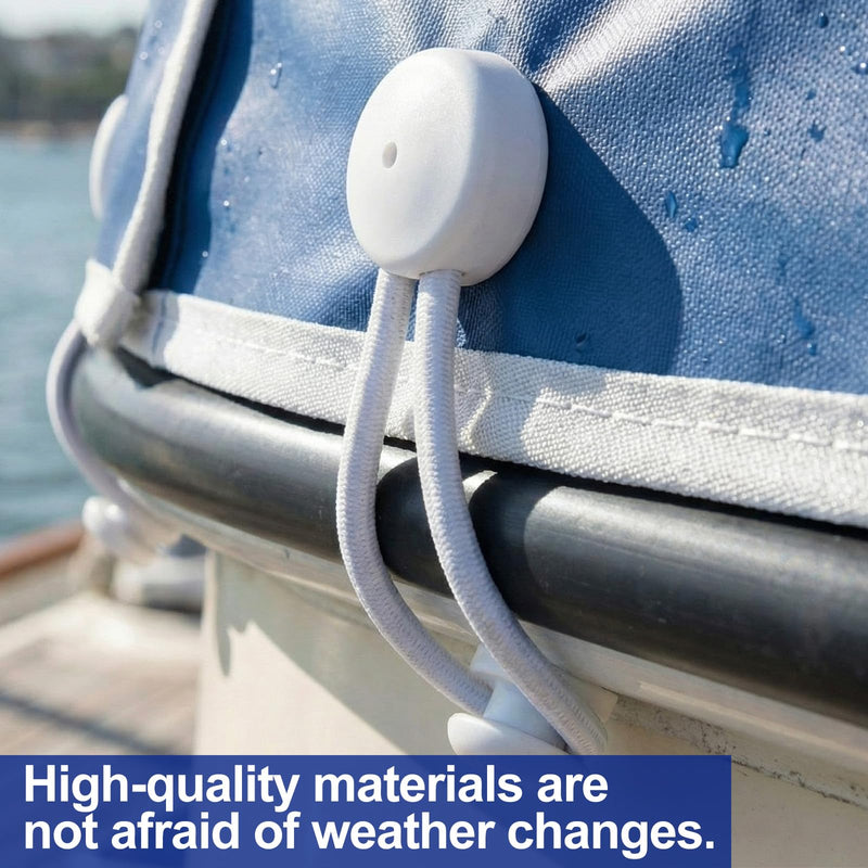 10 Pack Shock Cord Fastener Bungee Cord Clips with Adjustable Knob Multifunctional Fastener for Tent Boat Cover Canvas Marine Truck Rv Trailer Accessoriest Outdoor(White,Classic Style) White Classic Style