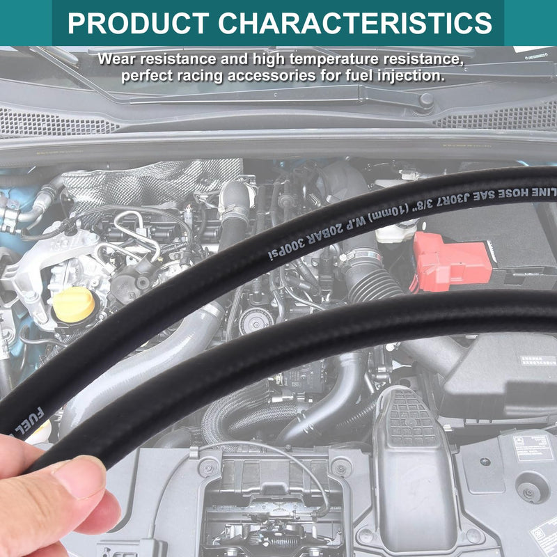 5/16 Inch ID Fuel Line Hose - 10FT Marine Grade Fuel Line with 10PCS Hose Clamps,300PSI High-Pressure Fuel Line for Automotive Fuel Systems Engines (5/16" ID-10Ft) 5/16" ID-10Ft