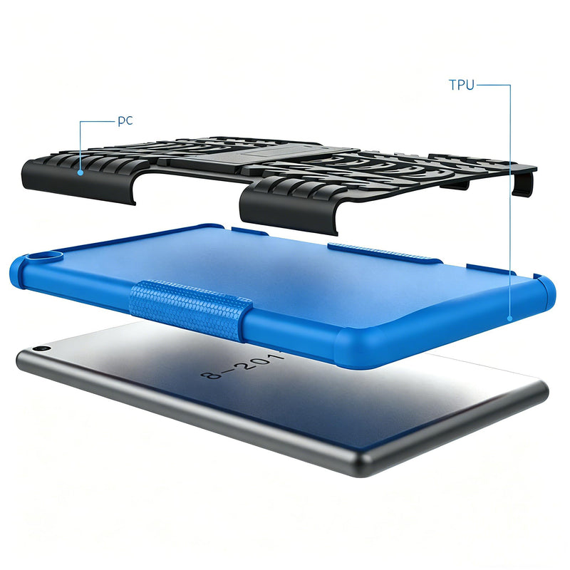 for FlRE HD8/ 8 Kids Tablet case 8th 7th Generation 2018 2017 Kickstand Heavy Duty Shockproof Cover (Blue)