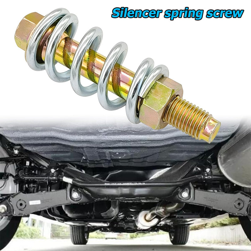 Zipelo 2PCS Car Exhaust Spring Bolt and Nut kit, M10 x 1.25 Auto Exhaust Bolt and Spring Hardware Kit with Nuts Gaskets, Vehicle Replacement Accessories, Universal for RV, SUV, Truck