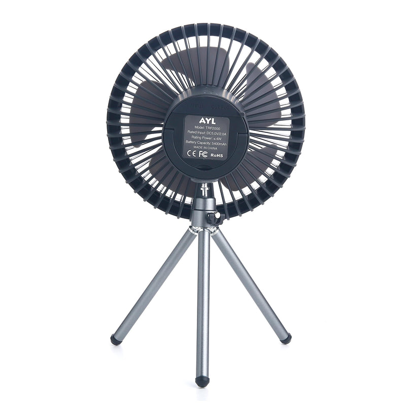 AYL 5400mAh Portable Fan Rechargeable, Extendable Tripod Clip On Fan, Battery Operated Desk Fan, USB Fan, Quiet Battery Powered Personal Fan for Bedroom, Office Desk, Gym Treadmill, Golf Cart, Gray