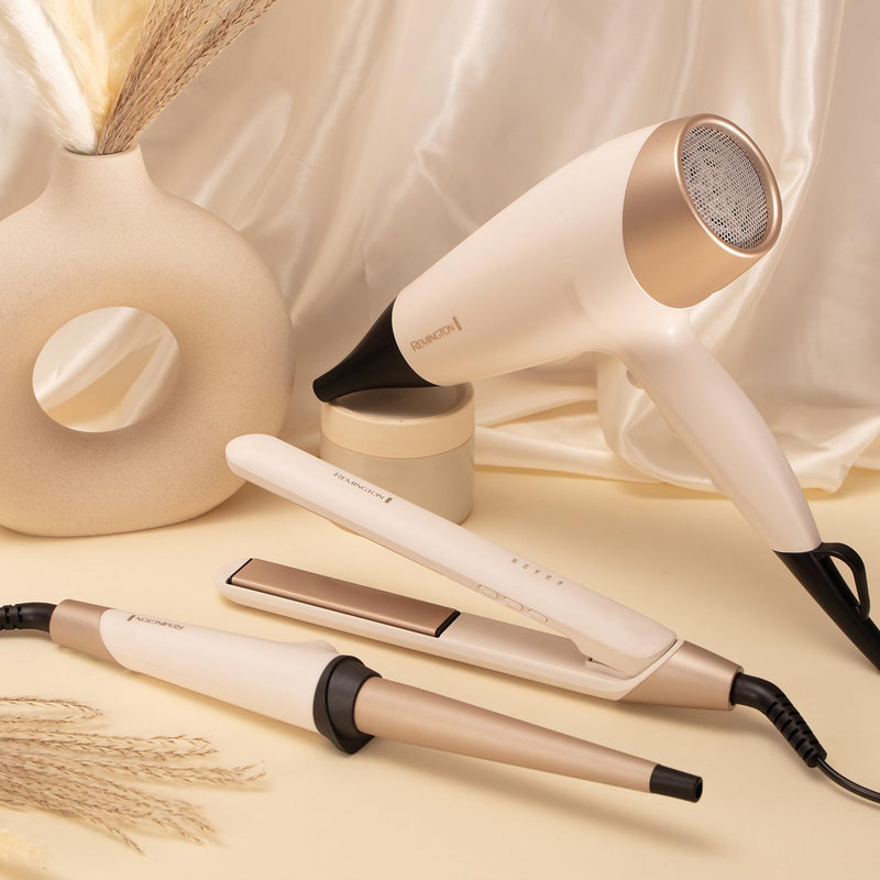 Remington Shea Soft Hair Dryer, Ionic, 2200W, 3 Heat, 2 Speed, d4740 | Micro-Conditioners Enriched with Shea Oil, Includes Diffuser, Wide Drying Concentrator, Cool Shot Feature