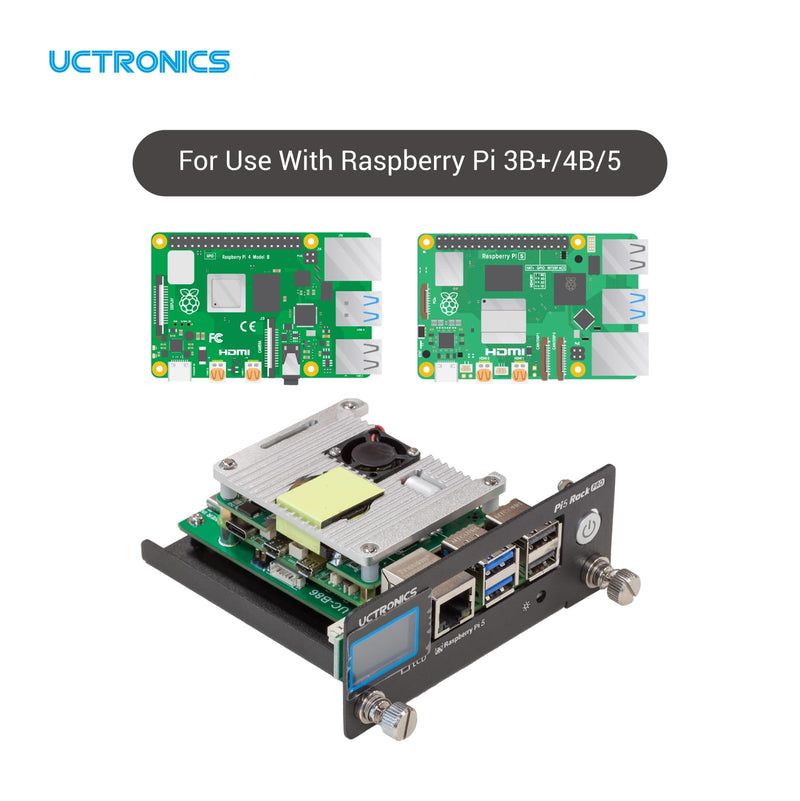 UCTRONICS PoE Hat for Raspberry Pi 5, Power Over Ethernet HAT for Raspberry Pi 4B/3B+, Support 802.3af PoE Network Standard with Heatsinks and Onboard Cooling Fan