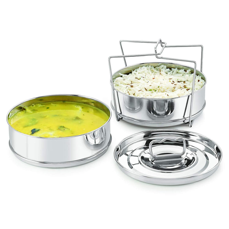 Stackable Stainless Steel Insert Pans - 3QT- Inserts for Instant Pot - Pan for Instapot - Accessories for Instant Pot 3QT and above - Pressure Cooker Steamer Accessories - 6.5" L × 6.5" W × 4.0" H