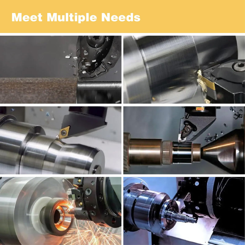 1/2" Indexable Turning Tool Set with TCMT Carbide Inserts, 5 Pcs Set Metal Lathe Tools Inserts Bits with Carbide Inserts. 1/2 in