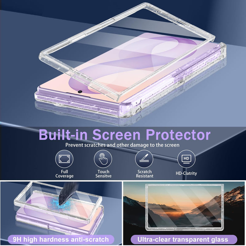 Casetego for Galaxy Z Fold 8 Case Magnetic,[Compatible with MagSafe][Built-in Screen Protector][Kickstand][Hinge Protection] Slim Shockproof Cute Women Girl Case for Samsung Z Fold,AllGlitter Hot Clear-Stand