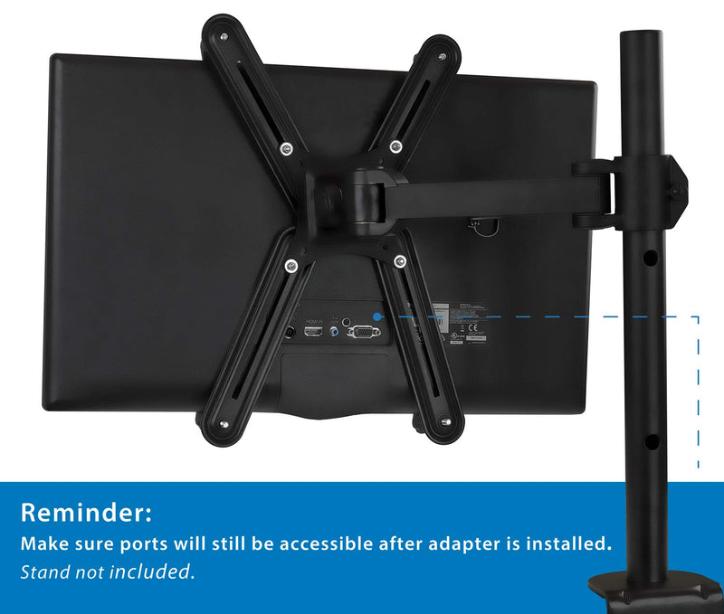 Mount-It! VESA Mount Adapter Mounting Kit for Non-VESA HP ACER Samsung DELL Asus Monitors 13 to 27 Inch LCD LED Screens, VESA 75 and 100 Compatible