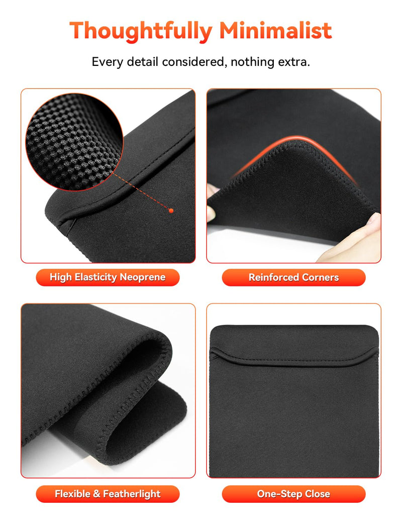 18.5" Portable Monitor Sleeve Bag, Storage Bag as Monitor Case | Water Resistant Neoprene Cover for Travel Laptop Monitor, iPad Tablet Protective Case & MacBook Laptop Sleeve