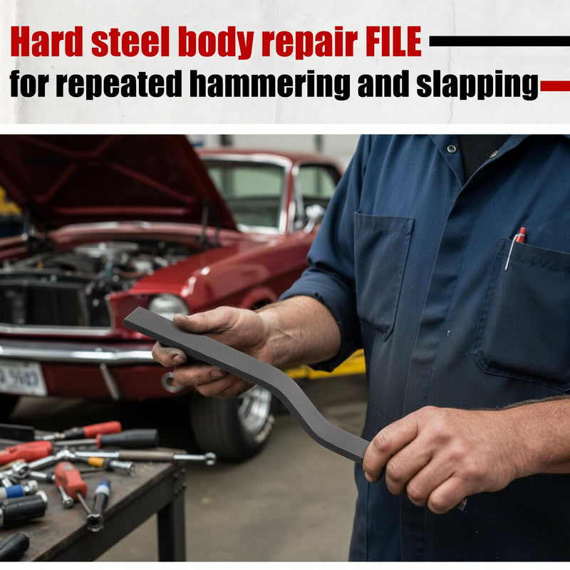 Coarse Cut Slapping File Auto Body Slap Tool Metal Dent Repair File Tool Steel Vehicle Panel Hammer for Auto Dent Repair Car Fender Door Surface Shaping Straightening Restoration