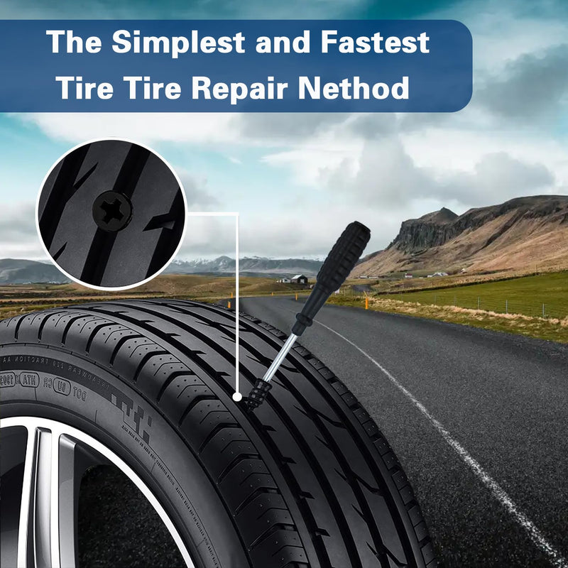 70 Pcs Tire Repair Rubber Nail, Tire Repair Nail Tire Repair Rubber Screws Fast Tool Self-Service Tire Repair Nail Vacuum Suitable for Car Motorcycle Jeep Tire Puncture Repair