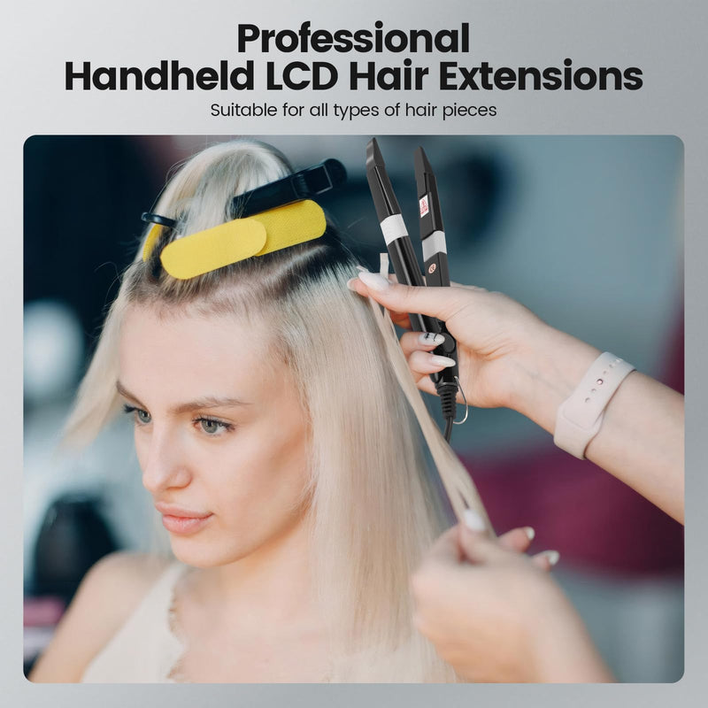 Professional Hair Extensions Iron with LCD Temperature Display, Pre Bonded Hair Extensions IronKeratin Bonding Tools, Heat Hairs Connector Adjustable 80℃-200℃