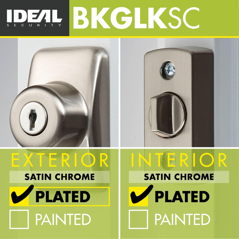 Ideal Security Deadbolt for Storm and Screen Doors, Satin Silver, Key Lock