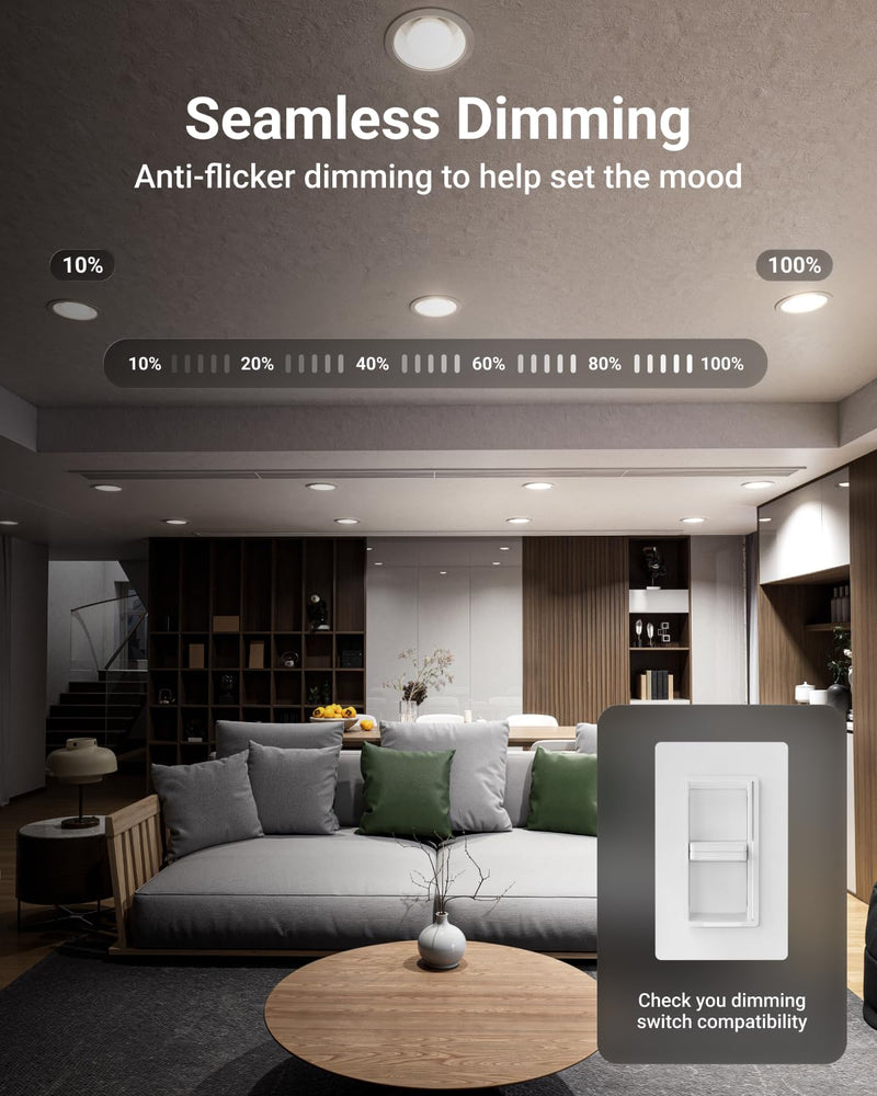 Sunco 6 Pack BR30 LED Bulb, Recessed Can Light Bulbs, Indoor Flood Lighting, 1600 LM, 16W (100W Equivalent) 3000K Warm White, E26 Medium Base, Dimmable UL White - 3000k