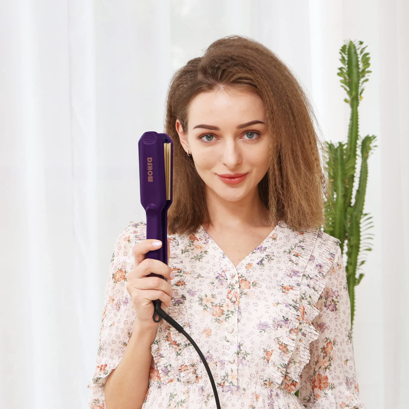 Crimping Iron Hair Crimper for Hair DSHOW Hair Waver Volumizing Crimper with Titanium Ceramic Plates Styling Tools for Women Girls (Purple) Berry