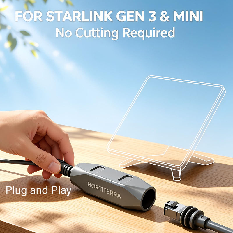 Cable Coupler for Starlink Gen 3&Mini, IP67 Waterproof Connector,Extension to RJ45 Cable Compatible with Starlink Ethernet Adapter Gen 3/Mini Dish and Router, Support Cat6 Cable