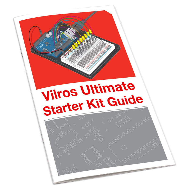 Vilros Arduino Uno Starter Kit - Includes Arduino Uno R3 Board, 190+ Electronics Components, Breadboard, Jumper Wires, DC Motor, Servo, Relay, Full-Color 72 Page Manual [190+ Pieces] Arduino Ultimate Starter Kit