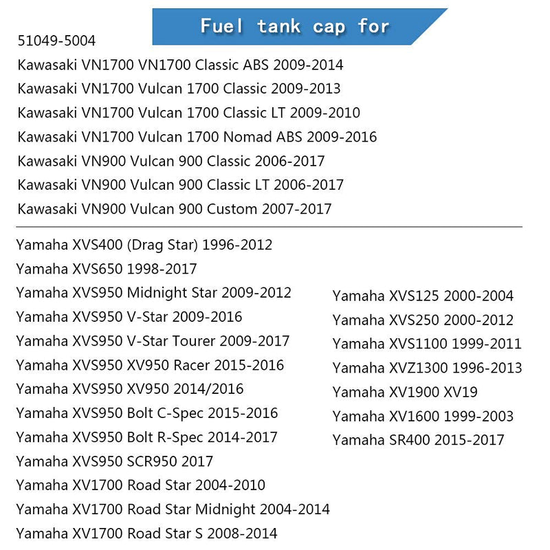 Gas Locking Cap Fuel Gas Tank Locking Cap Lid Cover Keys OEM:51049-5004 for Yamaha/fo Kawasaki