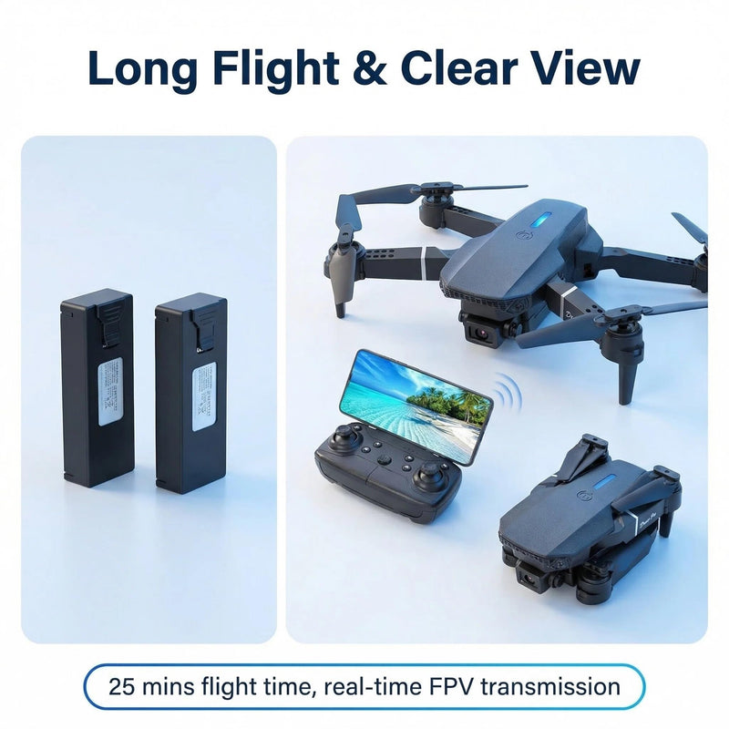 Drone with Camera 1080P HD,FPV Foldable Mini Drone for Adults （Black） | Drone with Camera 1080P HD,FPV Foldable Mini Drone for Adults