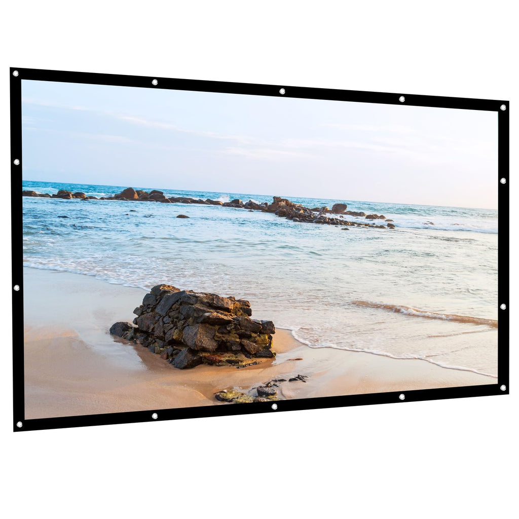 Projector Screen 100 Inch Front and Rear Projector Screen & Cosmetics Bag Bundle for Home Garden Office and Outdoor Projection