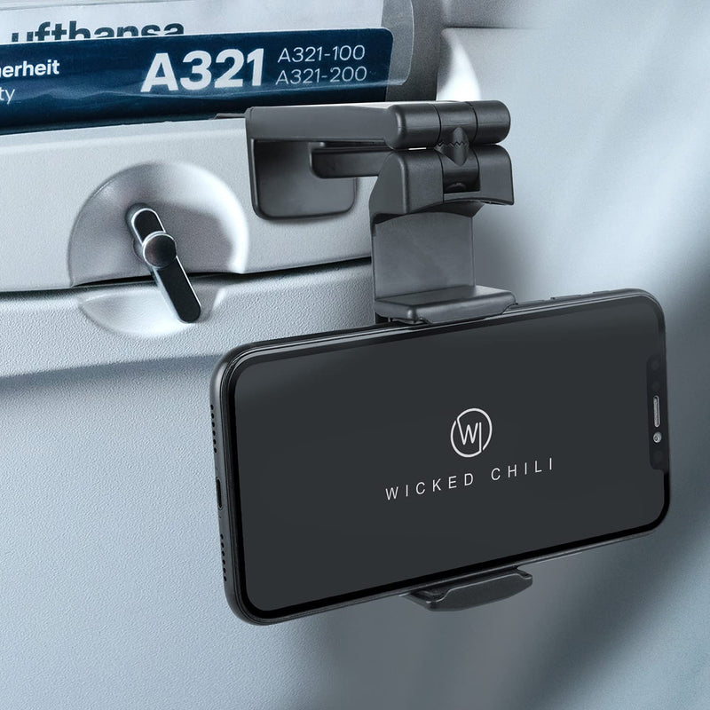 2X Airplane in Flight Phone Holder | Travel Essential Gadget for Plane | Universal Foldable Pocket Size Smartphone Mount | 360° Rotation | Train Work Monitor Kitchen & Video (Patented) 2x Airplane Phone Holder