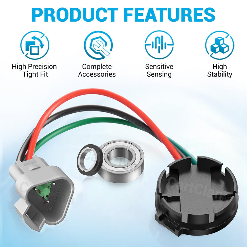 Golf Cart IQ Speed Sensor & GE Magnet Kit, Club Car Speed Sensor Suitable for Club Car DS & Precedent with GE Motor Only, Replacement Part OEM#: 102265601