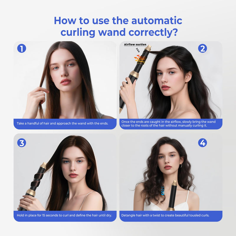 UMIGA Professional Hot Air Styler Brush, 5 in 1 Hair Dryer Hair Styler, Creates Frizz Free Smoothing Voluminous Blowouts and Loose Curls, Ideal for All Hair Styler with Heat Protection Black