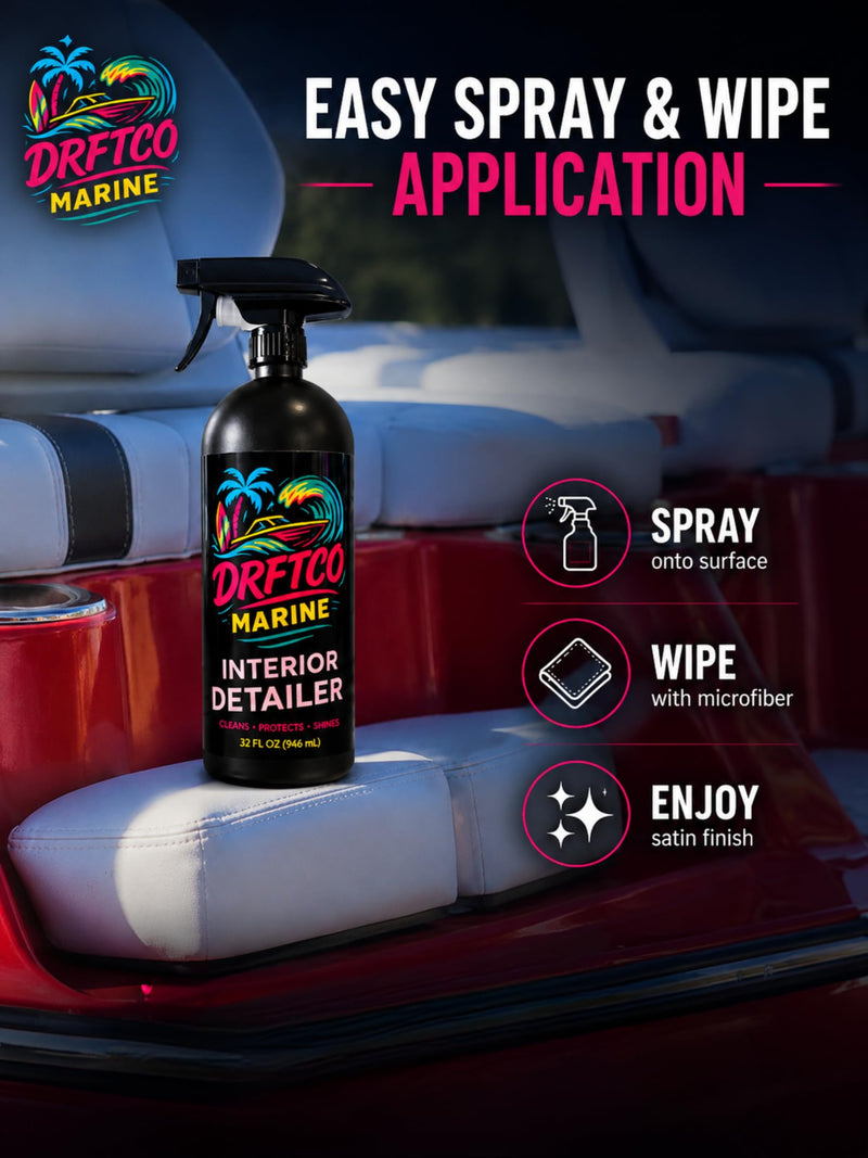 Interior Boat Seat Cleaner & Detailer Spray | Cleans & Protects Vinyl, Plastic & Upholstery | UV Protectant, Non-Greasy Finish | Tropical Scent | 32oz