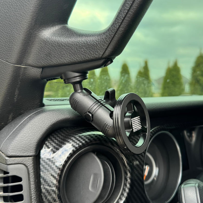 Bulletpoint A-Pillar 20mm Ball Mount MagSafe Phone Holder Bundle Compatible with 2018-2023 Jeep Wrangler JL & 2020-2023 Jeep Gladiator