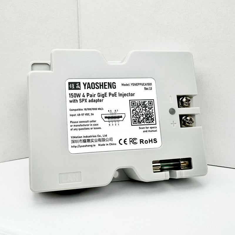 YAOSHENG 150W 2-in-1 PoE Injector + SPX Cable Adapter for Residential Starlink