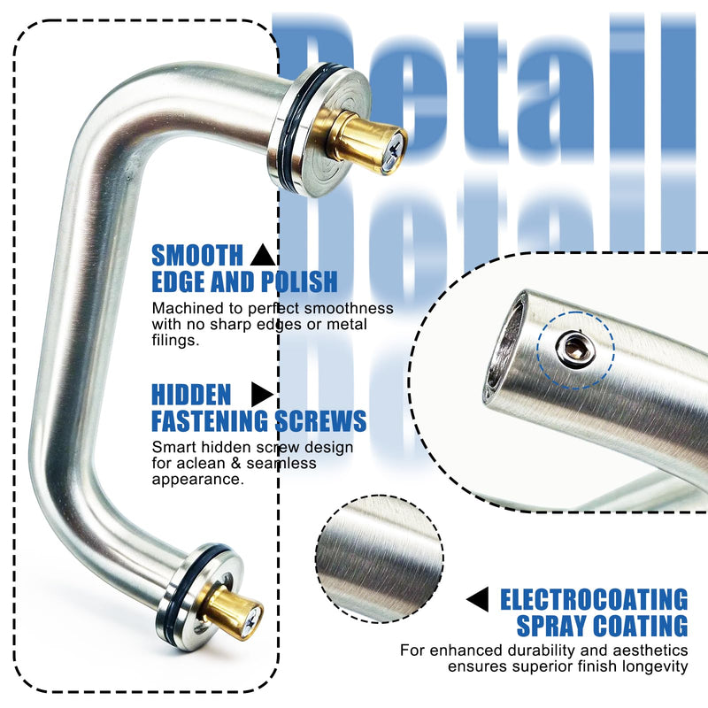 6-Inch (CTC) Glass Shower Door Handle, 3/4" Diameter Tubular Back-to-Back Shower Door Pull,for 1/4"–1/2" Thick Glass and 1-3/8"–2-1/6" Frameless Shower Doors Pull Handle（Brushed Nickel）