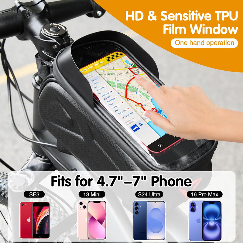 Bike Repair Kit, Bicycle Repair Bag With Tire Pump, Bike Tool Kit for Camping Travel, 16-in-1 Bike Multitool, Bicycle Tire Repair Kit, 4mm and 5mm Allen Wrenches, Used for Mountain Bike and Road Bike Bike Phone Bag Set