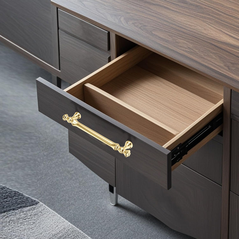 Fashionable and Minimalist Cabinet and Wardrobe Handles, Suitable for Drawers, Cabinet Doors, wardrobes, cabinets, Shoe cabinets, and Furniture Handles (10, Bright Gold, 3.78inch) 10
