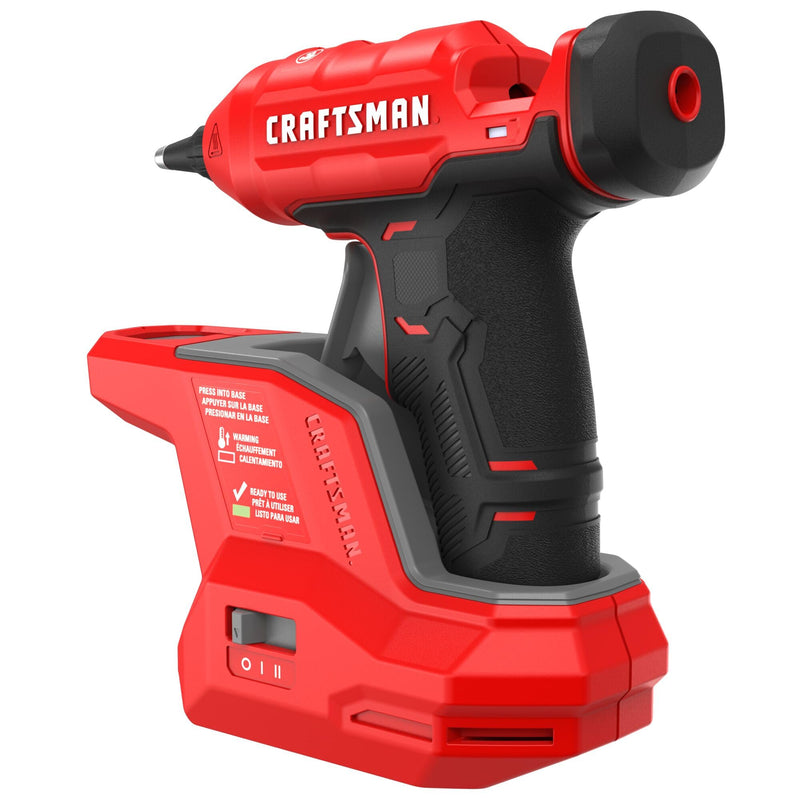 CRAFTSMAN V20 Mini Cordless Hot Glue Gun and Sticks Set with LED Light, Fast Heat Up, Dual Temperature Setting, Compact, Battery Sold Separately (CMGL100B)