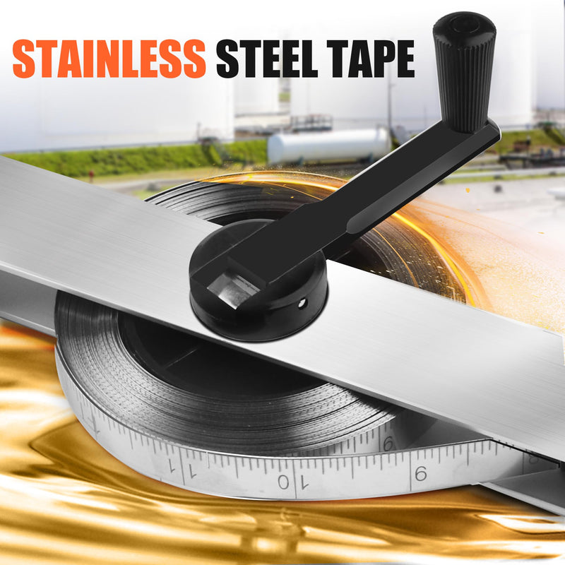 Cekegon Oil Gauging Tape, 33ft/10M Stainless Steel Sounding Tape Measure, Oil Tank Gauging Tape with Brass Plumb Bob 10 m