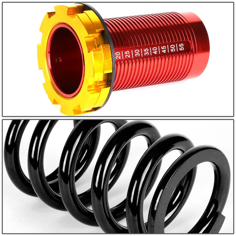 DNA MOTORING Coilover Suspension Kit Sleeves Compatible with 88-00 Civic / 93-97 Civic Del Sol / 88-91 CRX / 90-01 Integra, COIL-HC88-T11-BK Black