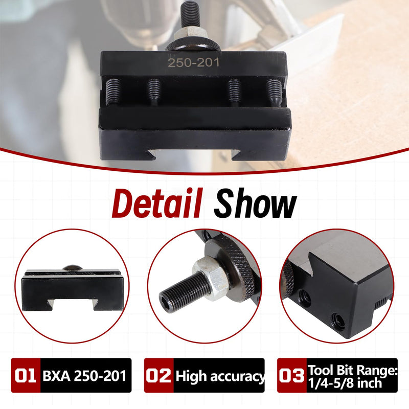 findmall BXA #1 Quick Change Turning and Facing Lathe Tool Post Holder 250-201 Tool Holder Fit for Lathe