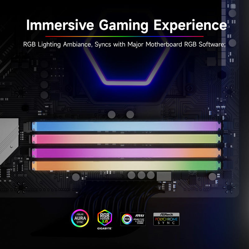 RGB DDR4 RAM 16GB (2x8GB) 3600MHz CL18, Intel XMP 2.0 & AMD Compatible, Memoria RAM Sticks, Computer Memory Kit for Gaming PC Parts DDR4 3600MHZ 16GB(2x8G)