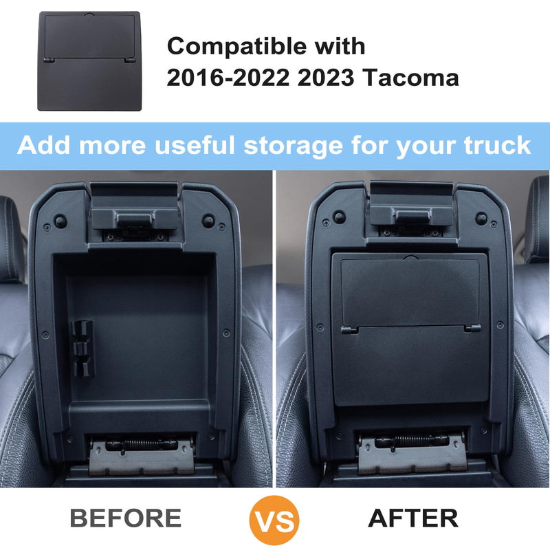JKCOVER Center Console Hidden Box Organizer Compatible with 2016-2021 2022 2023 Toyota Tacoma Accessories Armrest Hidden Storage Box Secret Compartment Press to Open and Close (Patent Design) for 2016-2023 Tacoma