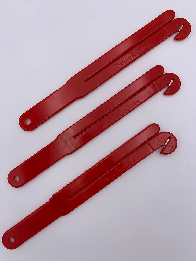 Pouchmate Food Bag Opener with Magnet Red (3 pack)