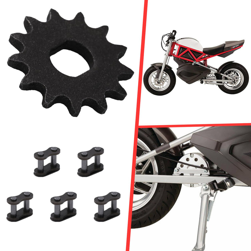 KAMIER Upgraded 25H Chain 13T Teeth Motor Sprocket Master Link Replacement for Razor MX500 MX650 SX500 Mcgrath Dirt Rocket Bike RSF650 MY1020 Motor Kids Electric Scooter Mini Bike Go Kart Cart Parts